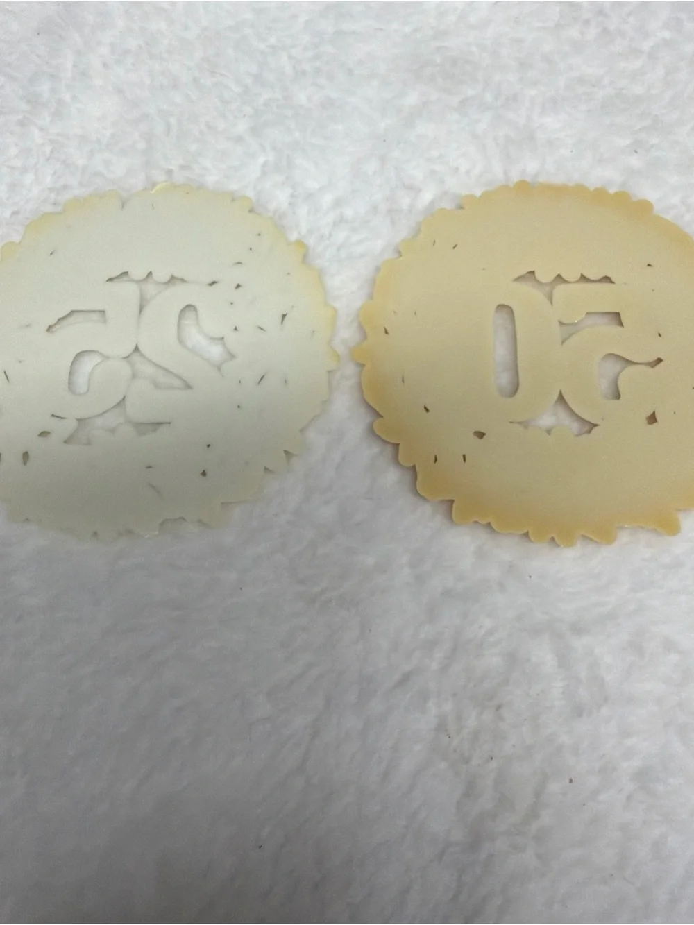 Vintage Cake toppers Numbered Floral - 25 & 50 anniversary picks